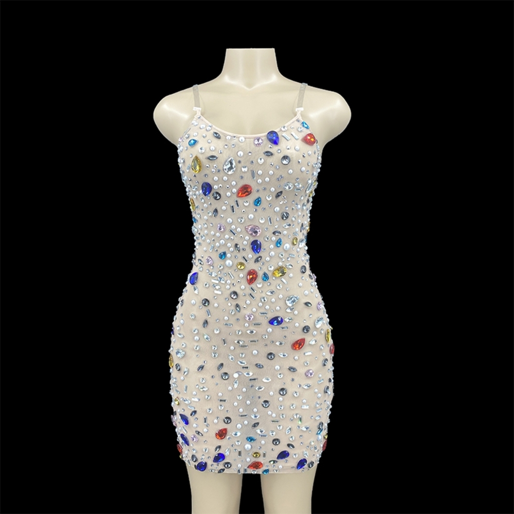 Crystal Embellished Slip Dress